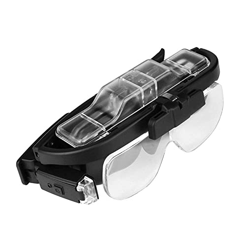 Meichoon Lupa Recargable por USB,Lupa de Mano con Luz LED,6 Lentes Ajustables 1,5 x 2,0 x 2,5 x 3,5 x 4,0 x 4,5 x, para Reparación de Lectura y Belleza