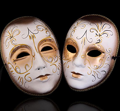 Meimask Bricolaje Papel Blanco máscara de Pulpa en Blanco máscara Pintada a Mano Personalidad Creativa máscara de diseño Libre 5 Piezas (5 Piezas, Cara)