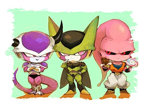 MERCHANDMANIA Pack con 3 Fundas Bolsa Multiusos Villanos Malos Bola de Dragon Ball z Gafas Dados rol Personalizada Color.