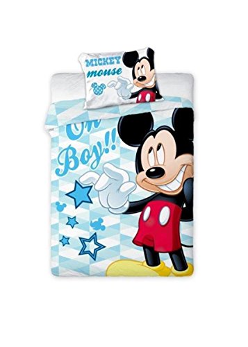 Mickey Mouse Bebé Ropa de Cama Oh Boy Algodón | 100 x 135 cm | Niño