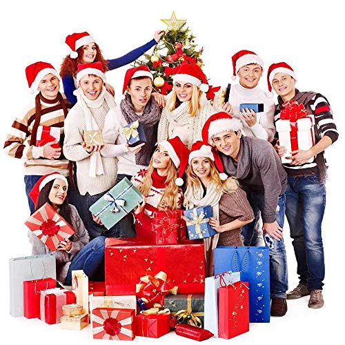 Miss-shop Sombrero de Santa,Gorro Navideño,Gorros de Papá Noel para Niños Adultos Disfraces de Navidad Decoración