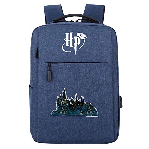 Mochila mágica de Hogwarts, Mochila para portátil de la Universidad, Bolsa de Ocio de Viaje de Harry Potter, Azul Castillo