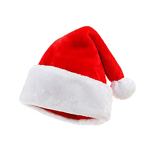 Modloan Gorro Navideño Suave Rojo Clásico, Sombreros de Navidad de Terciopelo Ideal para Adornos Navidad, Gorros de Papá Noel como Decoracion Navidad Para Adulto Hombres y Mujers y Niño Mayores