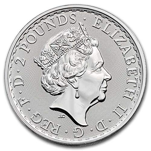 Moneda de plata Britannia 2021 en una cápsula de moneda sin montura