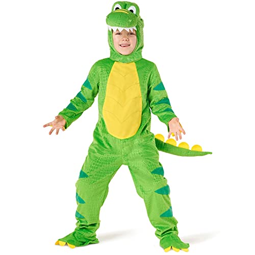 MORPH Costumes Disfraz de Dinosaurio Niño T Rex Verde, Disfraz Halloween Niño Talla S