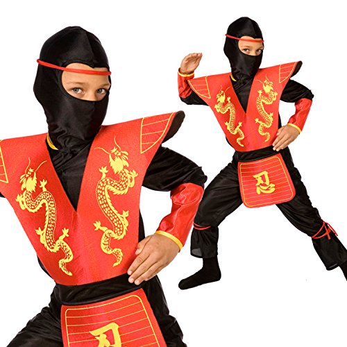 MORPH Costumes Disfraz Ninja Niño Rojo, Disfraz Halloween Niño Disponible En Talla M