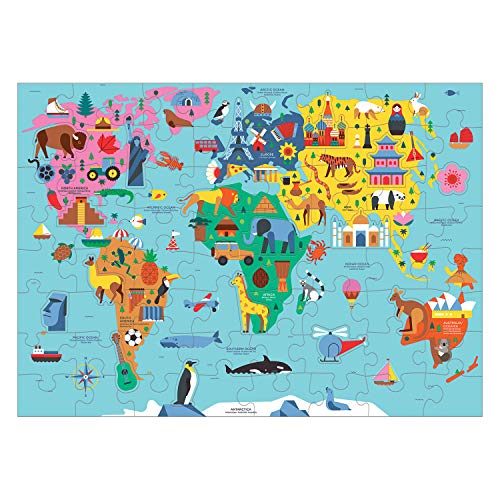 Mudpuppy 78 pcs Geography Puzzle/Map of The World