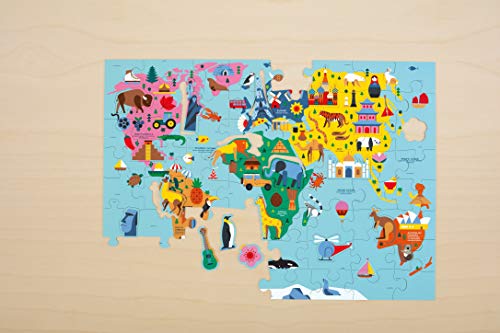 Mudpuppy 78 pcs Geography Puzzle/Map of The World