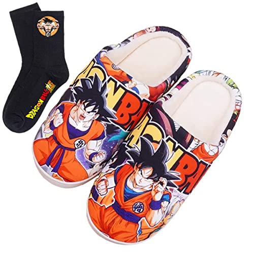 通用 Mujeres Hombres Zapatillas de Dibujos Animados Cosplay Anime japonés para Dragon Ball Z Goku Calcetín Pantuflas de casa Figura de Anime Zapatos Regalos para niños