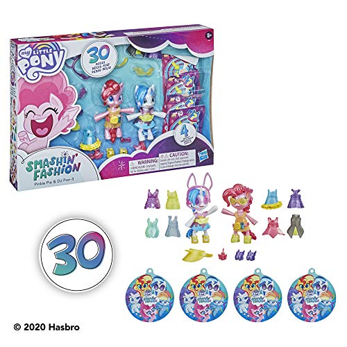 My Little Pony Smashin’ Fashion Party 2-Pack -- 30 Pieces, Pinkie Pie and DJ Pon-3 Poseable Figures and Surprise Fashion Toy Accessories