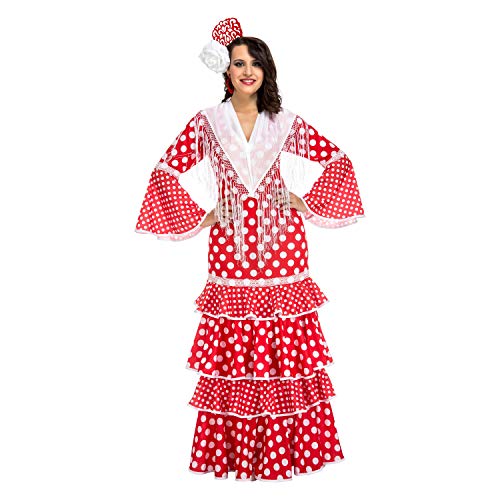My Other Me Me-203848 Disfraz de flamenca Sevilla para mujer, color rojo, M-L (Viving Costumes 203848)