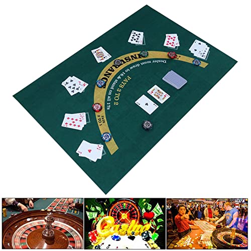 N/A/A Tapete de diseño de póquer de Doble Cara: tapete de Mesa Disponible para Blackjack y Texas Hold 'em, Fieltro para Mesa de Dados y Ruleta, tapete de Tela Verde para Mesa, Equipo de Casino