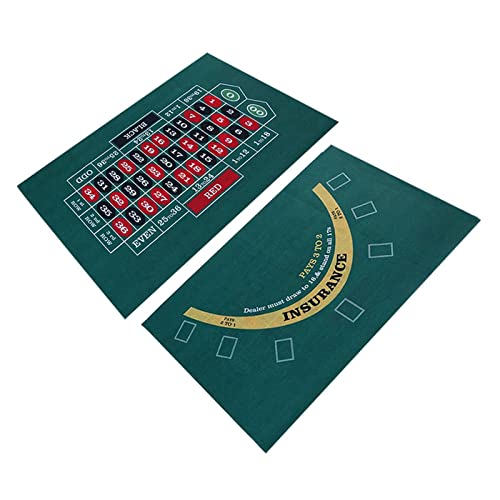 N/A/A Tapete de diseño de póquer de Doble Cara: tapete de Mesa Disponible para Blackjack y Texas Hold 'em, Fieltro para Mesa de Dados y Ruleta, tapete de Tela Verde para Mesa, Equipo de Casino