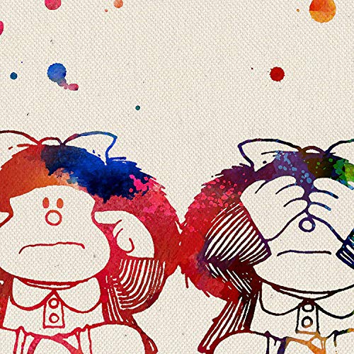 Nacnic. Poster Mafalda Estilo Acuarela. Láminas Decorativas para Pared Estilo Acuarela