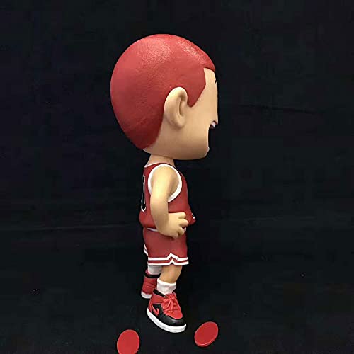 NAMFZX Slam Dunk Shomoku Basketball Flyer Q Versión de The Big Head Sakuragi Hanamichi/PVC Static Statue/Personaje Modelo Muñeca/Cumpleaños Dibujos Animados Personaje del jue