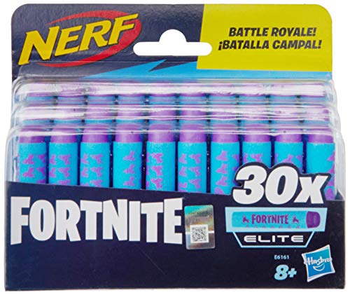 Nerf Official 30 Paquete de Recarga Fortnite Dart Compatible Elite Blasters-para jóvenes, Adolescentes, Adultos, Color, 4.44 x 15.87 x 13.33 cm (Hasbro E6161EU4)