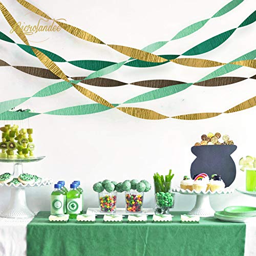 NICROLANDEE Decoración de bodas – 8 rollos de papel crepé verde serpentinas borlas serpentinas para estilo rústico, ducha nupcial, cumpleaños, fiesta de bebé, fiesta vintage de fiesta
