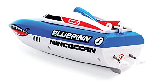 Ninco- NincOcean - Bluefinn. Barco Teledirigido con Gran ángulo de Giro. Emisora 2,4 GH. Color Azul. +6 años. NH99035, Fábrica de Juguetes