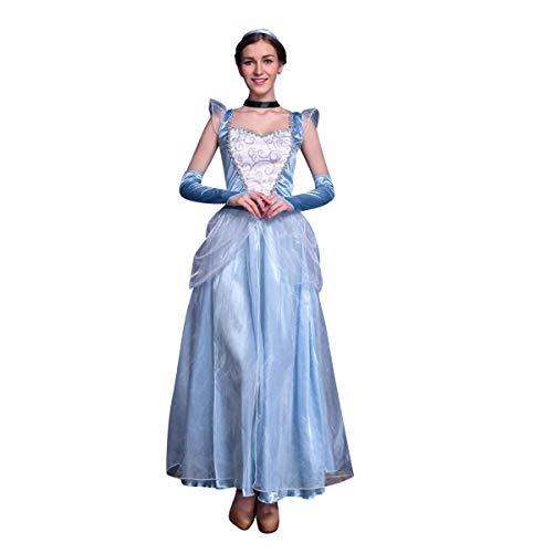 OBEEI Vestido de Princesa Elsa Cenicienta para Mujer Disfraz de Carnaval Fiesta Halloween Cosplay Navidad Traje Fancy Dress Up Costume Cenicienta L