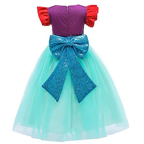 OBEEII - Vestido de sirena para niñas, diseño de princesa Ariel Mermaid05 7-8 Años