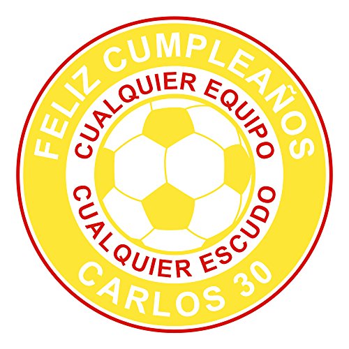 OBLEA de Papel de azúcar Personalizada, 19 cm, diseño de Escudo de Equipo de fútbol