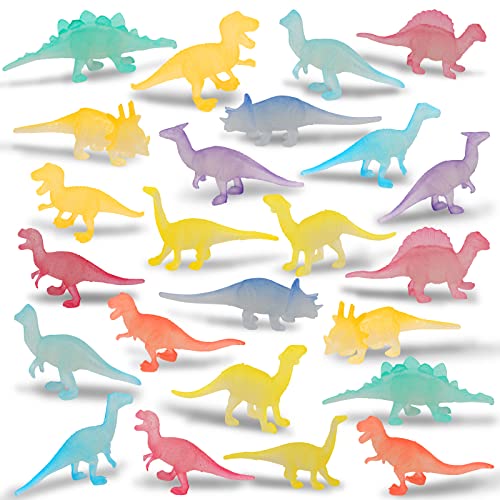OOTSR 36 Piezas Mini Figura de Dinosaurio Juguetes, Brillan en la Oscuridad, Mini Juguetes de Dinosaurios para Niños Modelo de Dinosaurio Realista para Decoración de Pasteles, 12 Estilos
