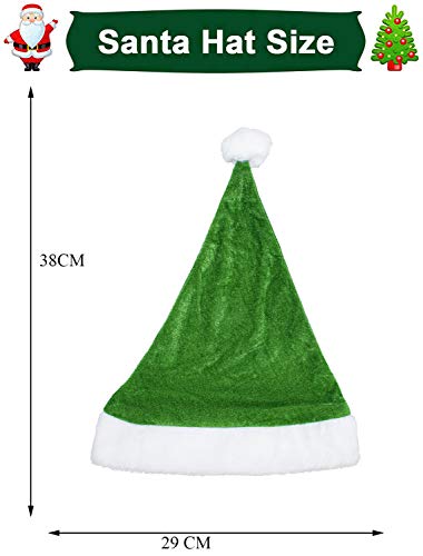 Pack 6 Gorro Papá Noel de Navidad de Santa Claus de Terciopelo de Felpe Suave Sombreros Navideño de Invierno para Fiesta Festiva de Año Nuevo para Adultos Unisex (Mix color)