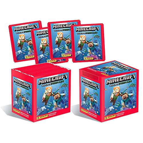 Panini Colección de pegatinas Minecraft (50 paquetes), Multi, 1