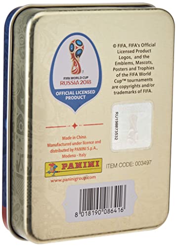 Panini - Mundial Rusia 2018 Caja metálica con 5 sobres (25 stickers)