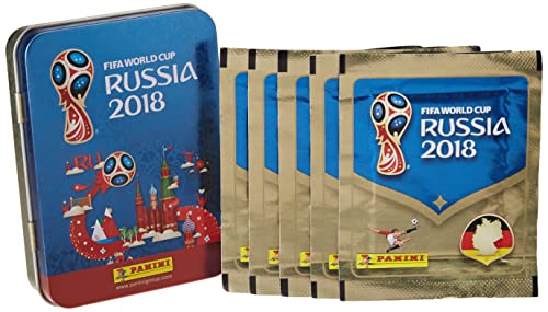 Panini - Mundial Rusia 2018 Caja metálica con 5 sobres (25 stickers)