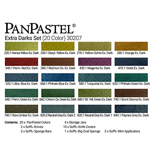 PanPastel - Juego de pinturas al pastel (20 colores, sombras extraoscuras)