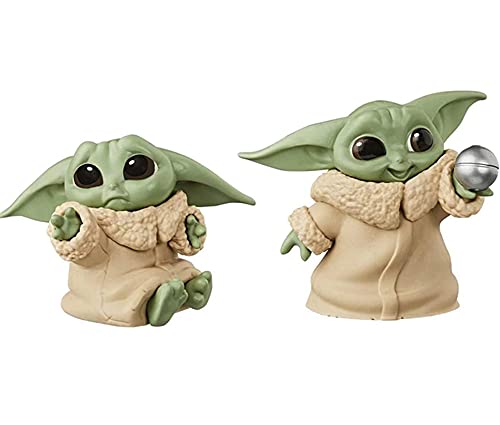 Paquete de 6 regalos de Yoda para bebés, figuras de acción de Yoda de 5,5 cm, adecuadas para fanáticos de películas de todas las edades (A)