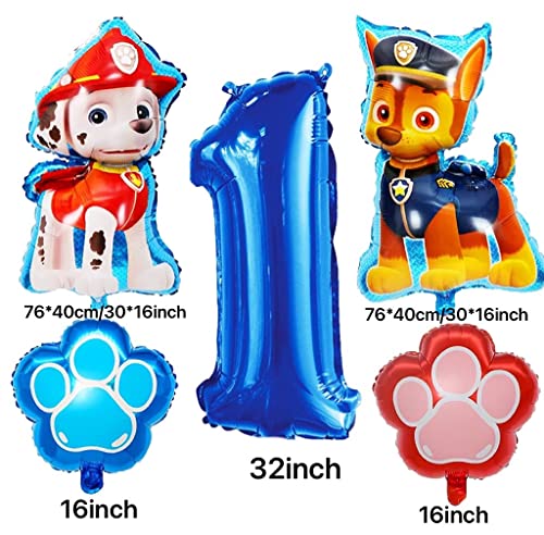 Paw Dog Patrol Balloons,Globos de Patrulla Canina,Globos De Dibujos Animados,Paw Patrol Globos Cumpleaños,Niños Niñas Juego de Decoración de Cumpleaños,Suministros para Fiestas Infantiles (2 años)