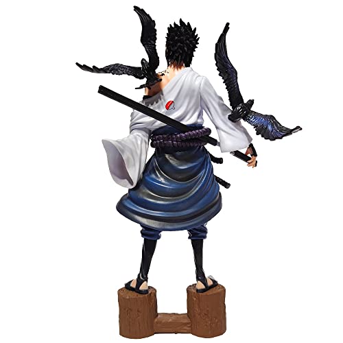 PGZLL 27 cm Naruto Crow Tattoo Maldito Sello Uchiha Sasuke de pie Anime Personaje Modelo/Personaje PVC Estatua Ornamento Colección Hogar Oficina Ornamento Regalo