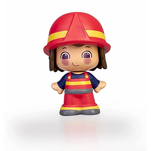 Pinypon - My First, Figura Bombero, Muñequito con traje de bombero de 2 piezas, juego delas profesiones, Regalo para bebés a partir de 12 meses para aprender colores y formas, FAMOSA (700016402)