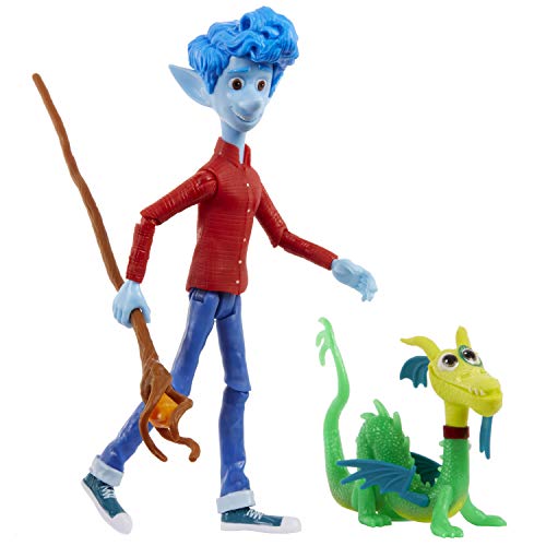 Pixar Onward Disney Figura de juguete Ian con Staff y Blazey, multicolor (Mattel GMM15)