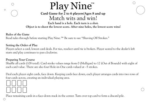 Play Nine - Juego de Cartas de Golf - Juego Tradicional para Fiestas Familiares para Adultos, Adolescentes y niños