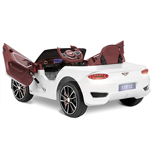 Playkin BENTLEY BLANCO - Coche electrico niños bateria 12V con mando ruedas goma y luces +3 años juguetes infantiles coches de bateria , color/modelo surtido