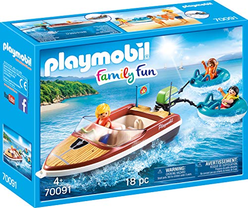 PLAYMOBIL Family Fun Lancha con Flotadores, A partir de 4 años (70091)