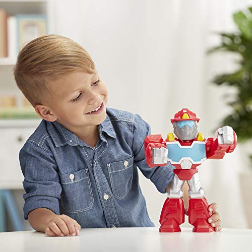 Playskool Heroes Mega Mighties Transformers Rescue Bots Academy Optimus Prime Figura de 10 Pulgadas, Juguetes coleccionables para niños a Partir de 3 años