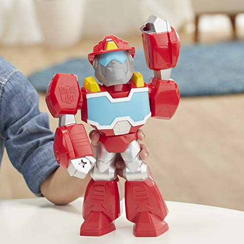 Playskool Heroes Mega Mighties Transformers Rescue Bots Academy Optimus Prime Figura de 10 Pulgadas, Juguetes coleccionables para niños a Partir de 3 años