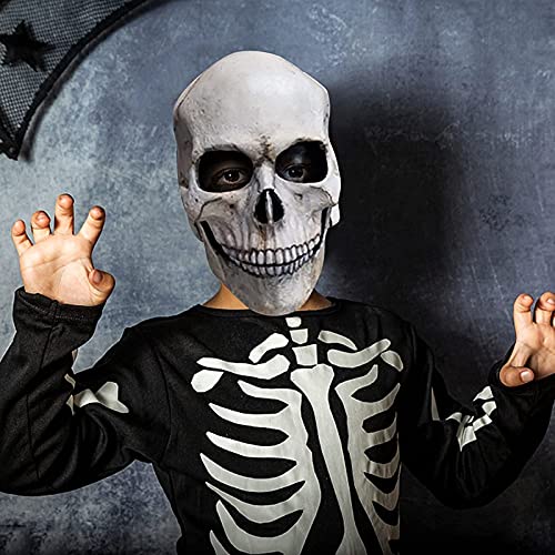 Playstala Zombie asustadizo de Halloween, Sombrero de Esqueleto de Miedo, máscara de Halloween Espeluznante, máscara de Zombi, Demonios sonrientes, máscara de eyesterra Blanca, Juego de Roles,D