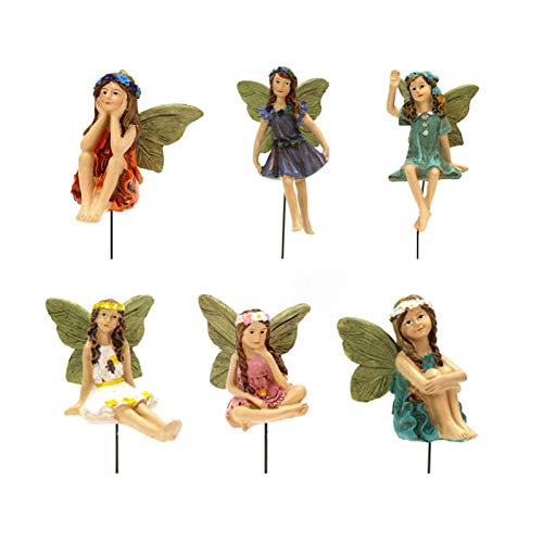 poetryer 6 Figuras Miniaturas De Hadas Hadas De Jardín Muñeco, Colección De Figuras De Hadas, Decoración De Pasteles De Cumpleaños Decoración De Jardín