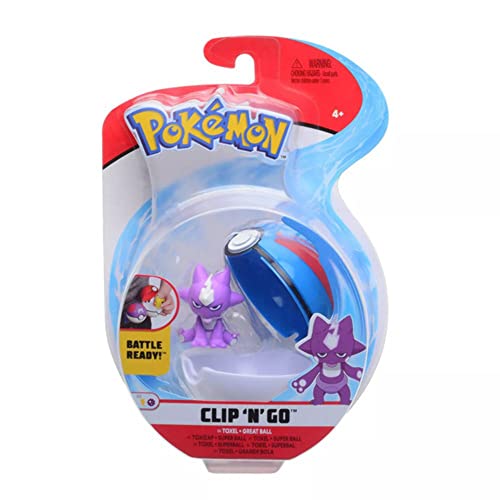 Pokémon Clip 'N' Go Toxel y Poké Ball - Contiene 1x Figura de 5 cm y 1x Dive Ball - Nueva Ola 2021 - Licencia Oficial