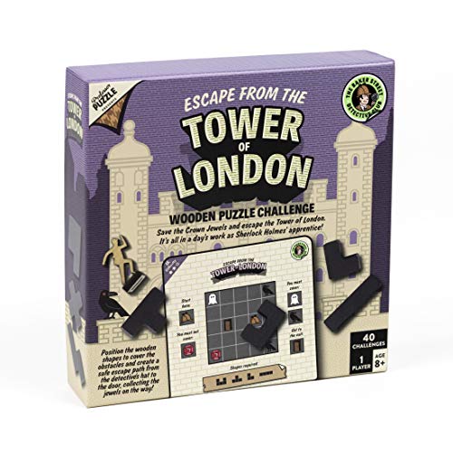 Professor PUZZLE The Baker Street Detective Club - Escapar de la Torre de Londres. Desafío de rompecabezas de madera temática Sherlock Holmes