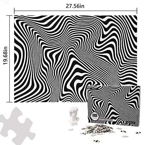 Puzle de 1000 piezas para adultos, imposible, diseño de cebra, color blanco y negro
