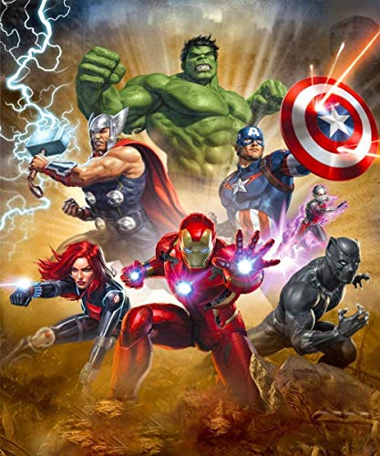 QIAOYUE Painting by Numbers DIY Painting Suite para Adultos y niños Principiantes Pintura Arte Lienzo preimpreso Hulk Capitán América Iron Man -con Marco