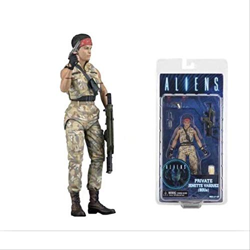 QWYU Aliens vs Predator Series Private LT.Ellen Ripley Bomber Jacket Xenomorph Warrior Battle Damaged Action Figure Modelo Doll Toy Privado