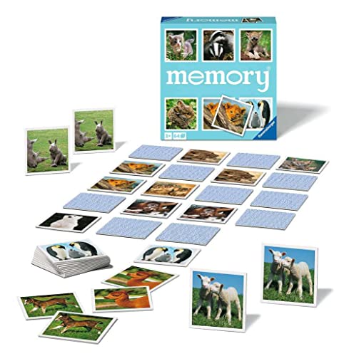 Ravensburger Memory Tierkinder 20879-El clásico Amantes de los Animales, Juego de características para 2 a 8 Jugadores a Partir de 3 años (20879)