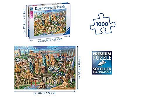 Ravensburger Puzzle, Puzzles 1000 Piezas, Hitos del Mundo, Puzzles para Adultos, Puzzle Ravensburger